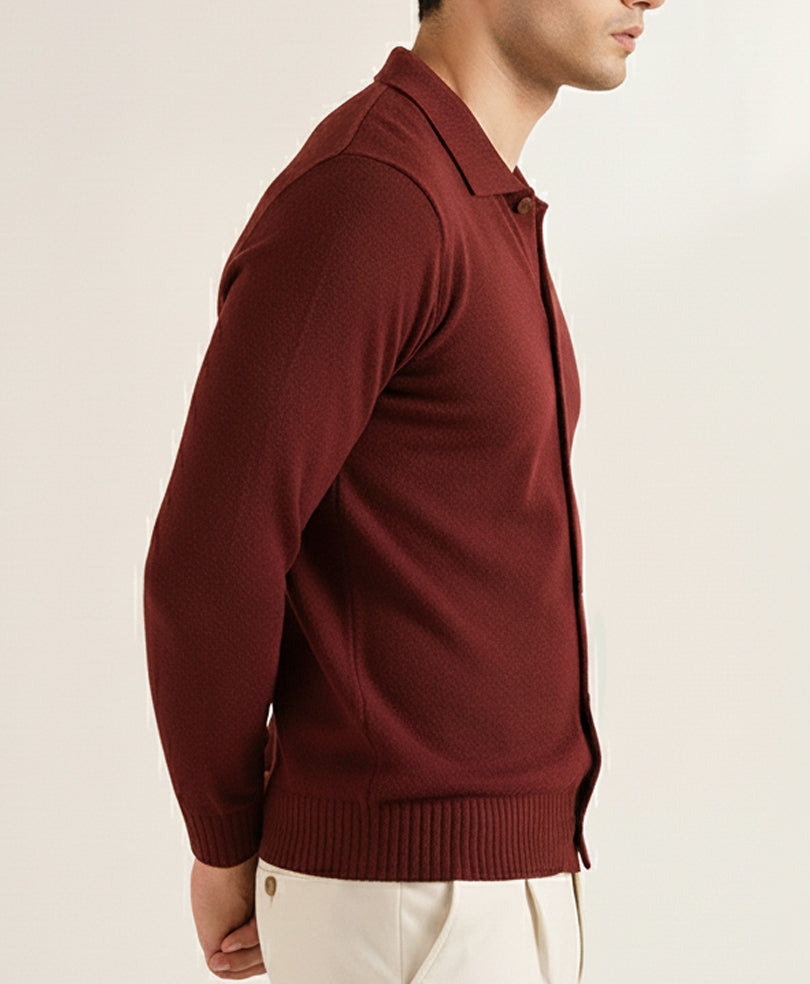 DK Rust Sweater Knit Cardigan POLO Evo Zone