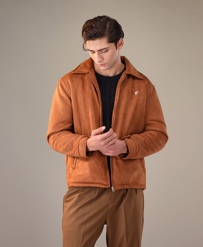 Camel Evo Zone Suede Flight Jacket