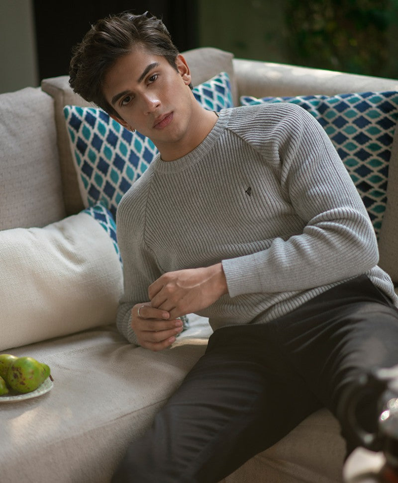 Grey Raglan Sweater Evo Zone