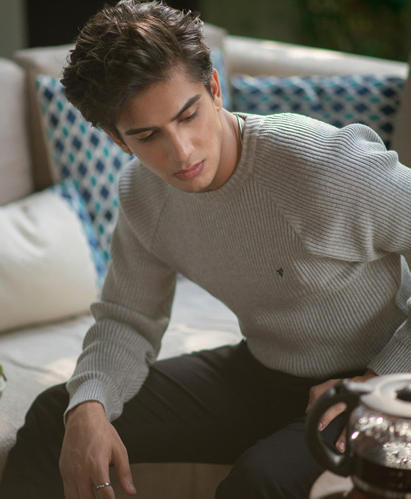 Grey Raglan Sweater Evo Zone