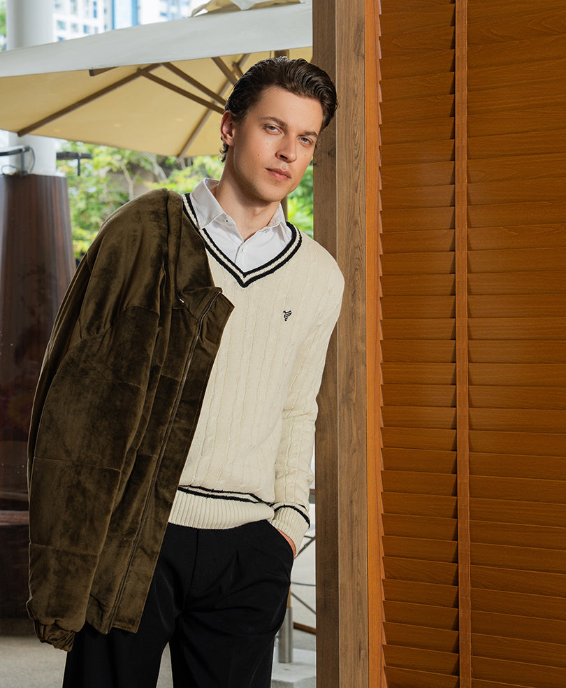 Brown Corduroy Puffer Jacket Evo Zone