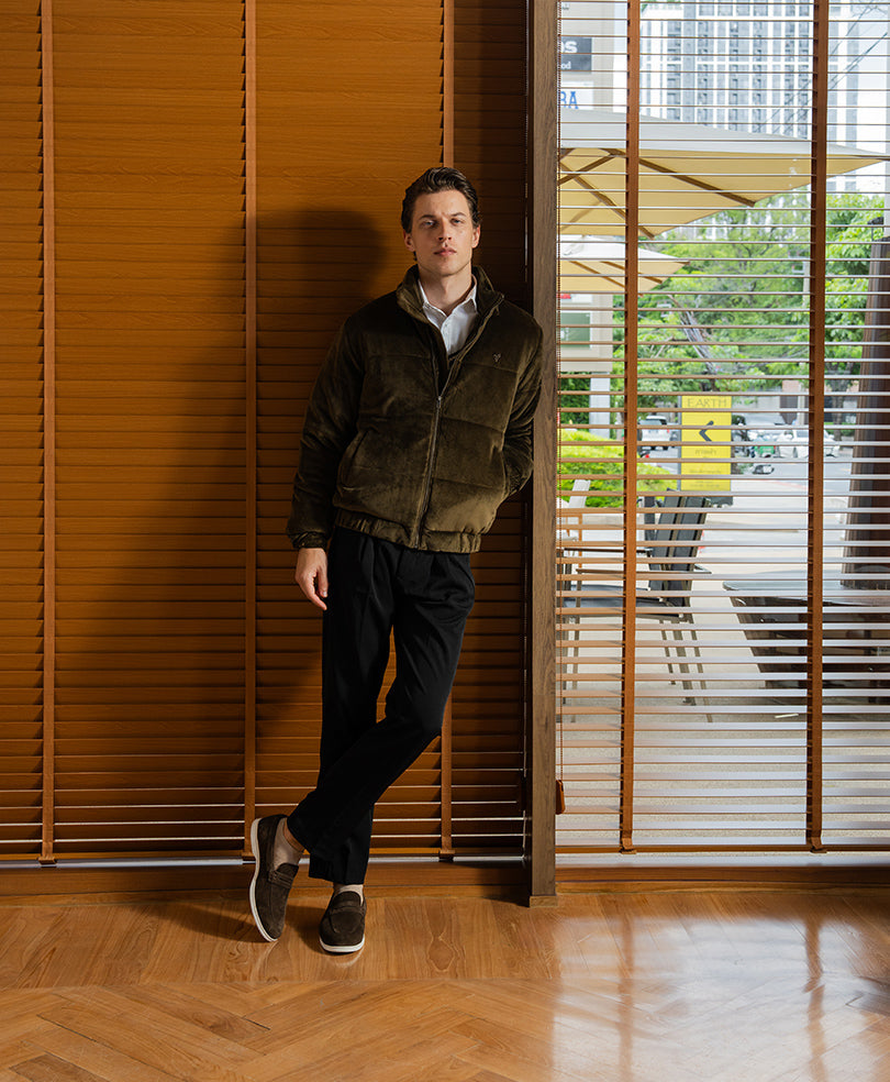 Brown Corduroy Puffer Jacket Evo Zone