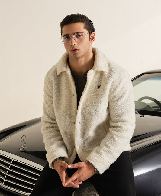 OFF Evo Zone White Retro Sherpa Jacket