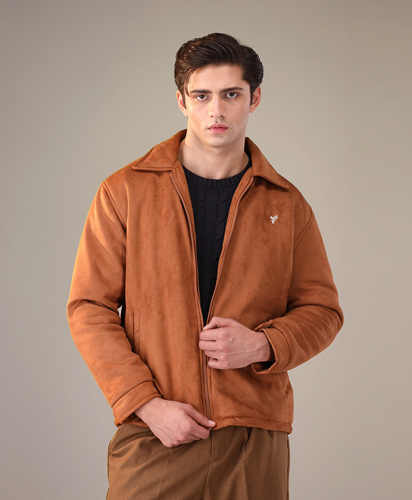 Camel Evo Zone Suede Flight Jacket