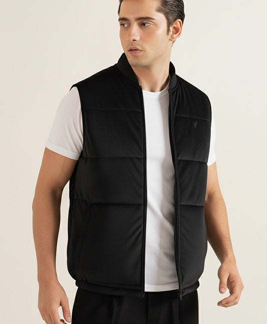Black Suede Sleeveless Jacket Evo Zone