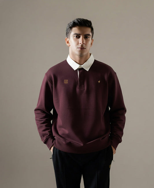 Maroon Rugby Sweatshirt Evo Zone