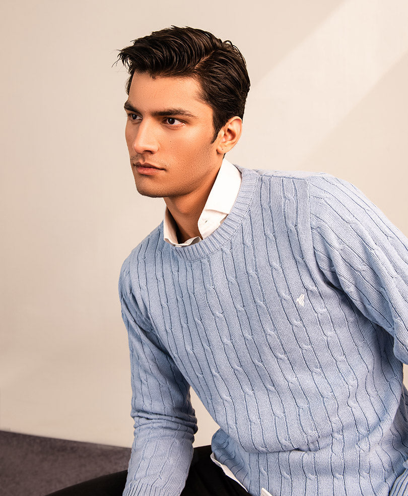 Sky Evo Zone Cable Knit Sweater