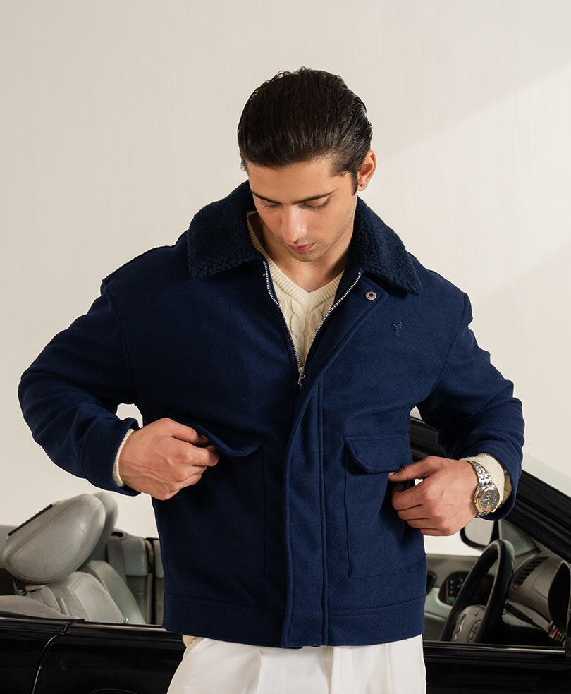 Navy Evo Zone Aviator Jacket