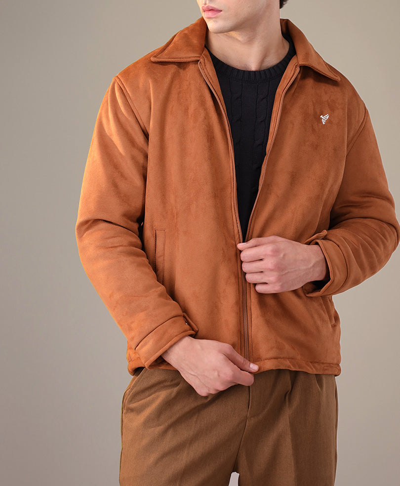 Camel Evo Zone Suede Flight Jacket