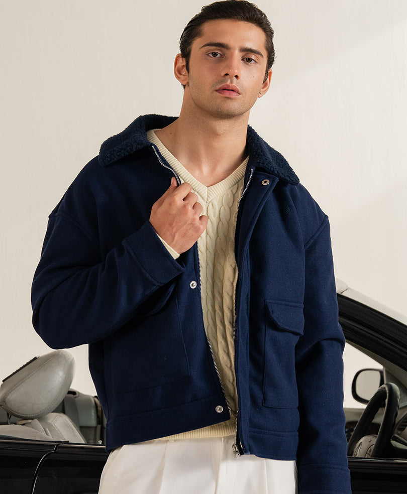 Navy Evo Zone Aviator Jacket
