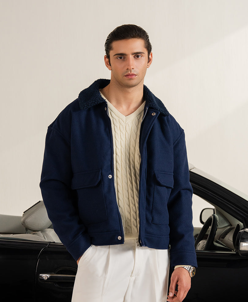 Navy Evo Zone Aviator Jacket