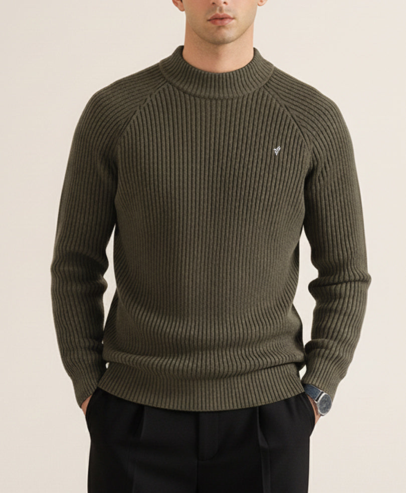 DK Evo Zone Olive Mock Neck Sweater