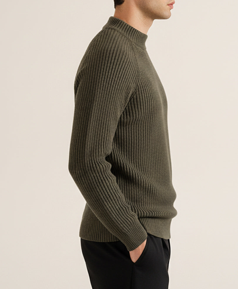 DK Evo Zone Olive Mock Neck Sweater